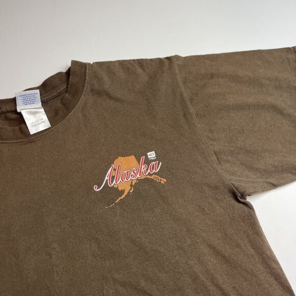 VTG Y2K Norwegian Cruise Line T shirt Mens M Alaska Brown Animal Wildlife - Picture 3 of 15